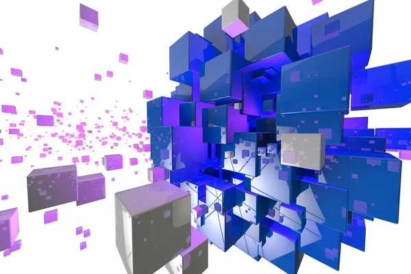 Soyut geometrik küpleri 3d render arka plan
