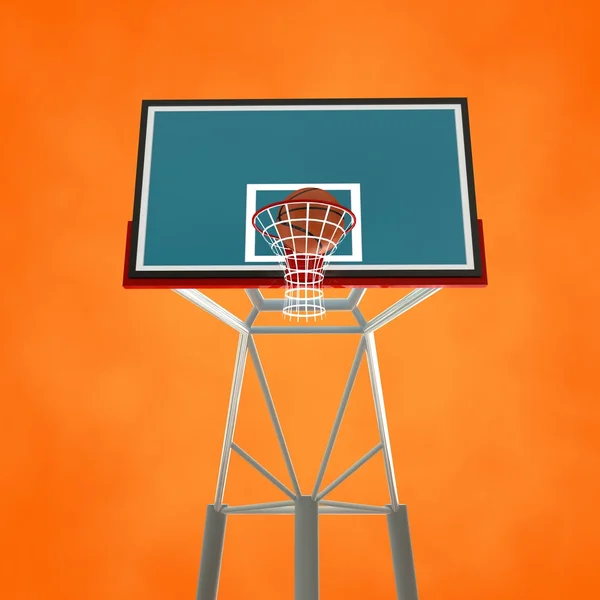 3d ілюстрація баскетбольного кільця і м'яча — стокове фото
