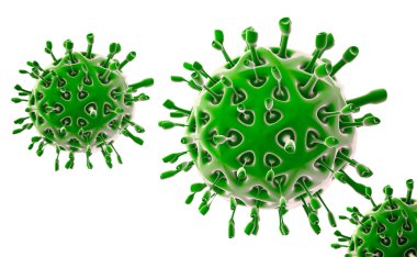 Virüs. Virüslü canlı, viral hastalığı salgın Bacteria.Viruses. 3D render