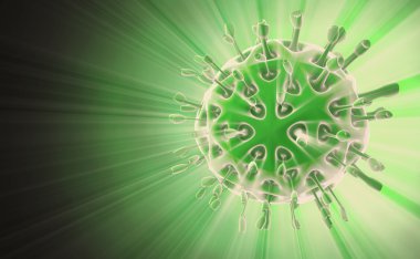 Virüs. Virüslü canlı, viral hastalığı salgın Bacteria.Viruses. 3D render