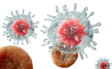 Virüs. Virüslü canlı, viral hastalığı salgın Bacteria.Viruses. 3D render