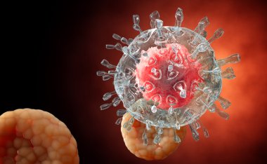 Virüs. Virüslü canlı, viral hastalığı salgın Bacteria.Viruses. 3D render