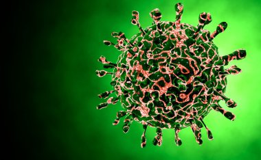 Virüs. Virüslü canlı, viral hastalığı salgın Bacteria.Viruses. 3D render