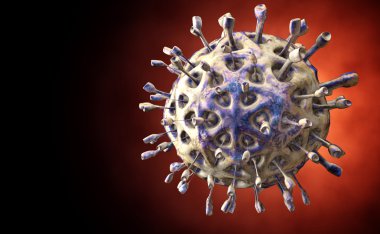 Virüs. Virüslü canlı, viral hastalığı salgın Bacteria.Viruses. 3D render