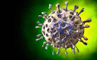 Virüs. Virüslü canlı, viral hastalığı salgın Bacteria.Viruses. 3D render