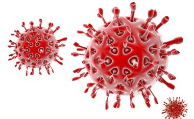 Virüs. Virüslü canlı, viral hastalığı salgın Bacteria.Viruses. 3D render