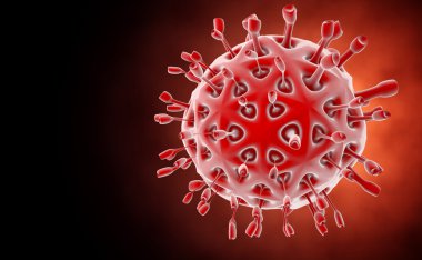 Virüs. Virüslü canlı, viral hastalığı salgın Bacteria.Viruses. 3D render