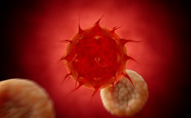 Virüs. Virüslü canlı, viral hastalığı salgın Bacteria.Viruses. 3D render