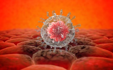 Virüs. Virüslü canlı, viral hastalığı salgın Bacteria.Viruses. 3D render