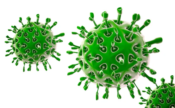 Virus. Bacteria.Viruses i infekterade organismen, virussjukdom epidemi. 3D gör — Stockfoto