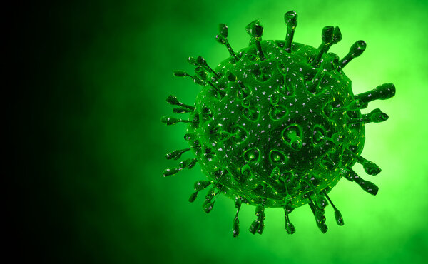 Virus. Bacteria.Viruses in infected organism , viral disease epidemic. 3d render