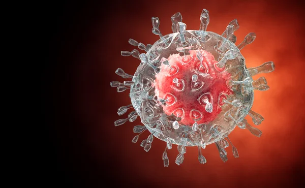 Virus. Bacteria.Viruses i infekterade organismen, virussjukdom epidemi. 3D gör — Stockfoto