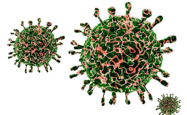 Virus. Virus en el organismo infectado, epidemia de enfermedades virales. 3d renderizar —  Fotos de Stock