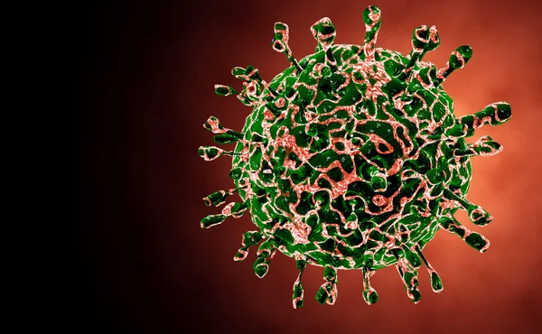 Virus. Virus en el organismo infectado, epidemia de enfermedades virales. 3d renderizar — Foto de Stock