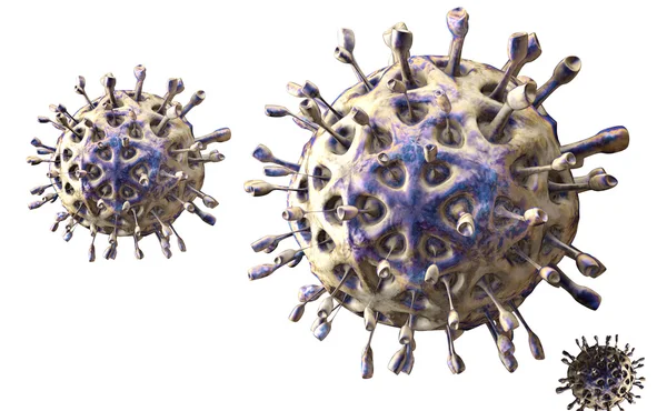 Virus. Bacteria.Viruses i infekterade organismen, virussjukdom epidemi. 3D gör — Stockfoto