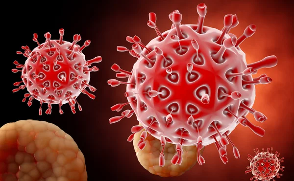 Virus. Bacteria.Viruses in infected organism , viral disease epidemic. 3d render — Stock Photo, Image