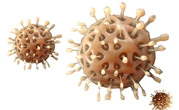 Virus. Bacteria.Viruses i infekterade organismen, virussjukdom epidemi. 3D gör — Stockfoto