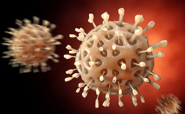 Вирус. Бактерии. Вирусы в инфицированном организме, эпидемия вирусных заболеваний. 3D рендеринг — стоковое фото