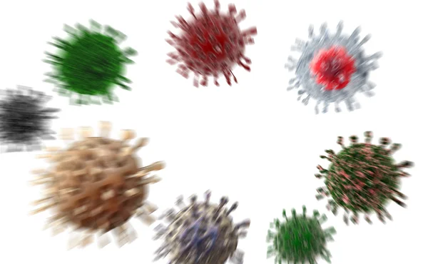 Virus. Virus en el organismo infectado, epidemia de enfermedades virales. 3d renderizar —  Fotos de Stock