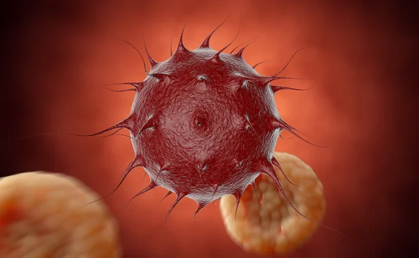 Virus. Bacteria.Viruses i infekterade organismen, virussjukdom epidemi. 3D gör — Stockfoto