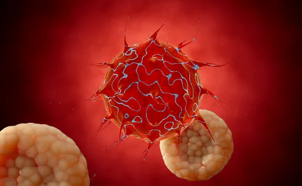 Virus. bakterien.Viren im infizierten Organismus, Viruskrankheitsepidemie. 3D-Darstellung — Stockfoto