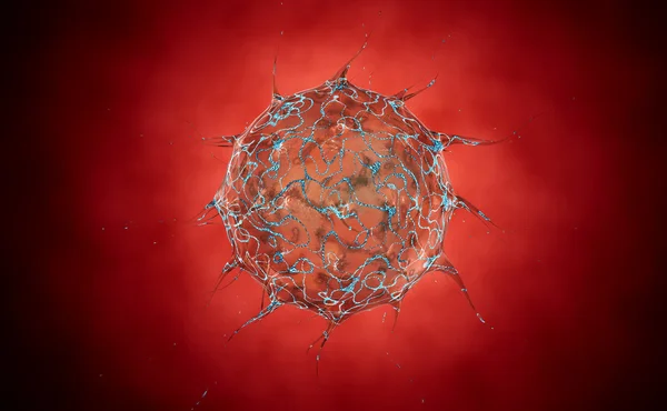 Virus. Virus en el organismo infectado, epidemia de enfermedades virales. 3d renderizar — Foto de Stock