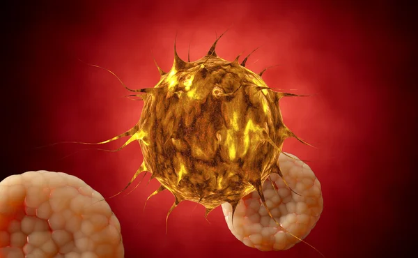 Virus. bakterien.Viren im infizierten Organismus, Viruskrankheitsepidemie. 3D-Darstellung — Stockfoto