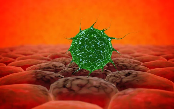 Vírus. Bacteria.Viruses a fertőzött szervezetben, vírusos betegség járvány. 3D render — Stock Fotó