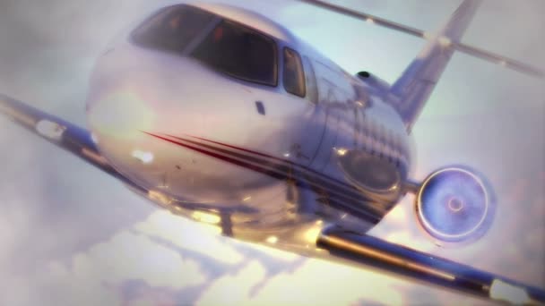 Flugzeug am Himmel. realistische 3D-Animation — Stockvideo