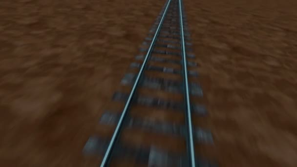 El tren se precipita. Animación 3D realista — Vídeo de stock
