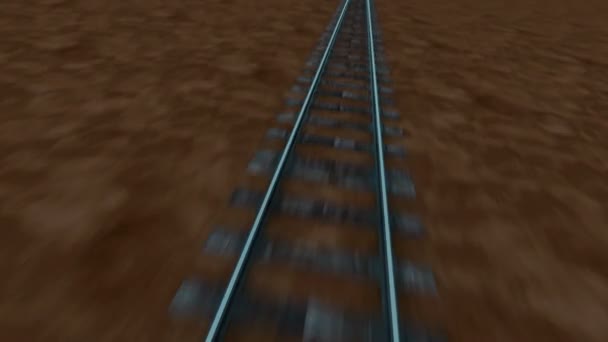 De trein rent. Realistische 3D-animaties — Stockvideo