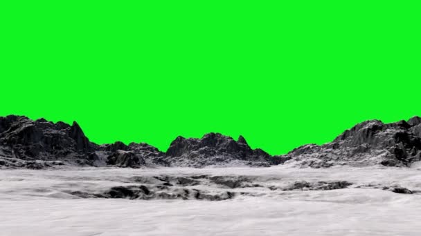 Paesaggio montano. Vola animazione 3D realistica. Filmati dello schermo verde . — Video Stock