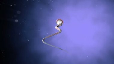 Sperm, organik arka plandaki spermatozoonlar. Alfa mat dahil. Gerçekçi 3d animasyon