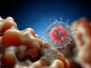 Virüs. Virüslü canlı, viral hastalığı salgın Bacteria.Viruses. 3D render