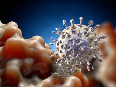 Virüs. Virüslü canlı, viral hastalığı salgın Bacteria.Viruses. 3D render
