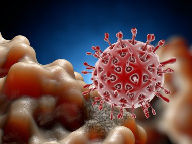 Virüs. Virüslü canlı, viral hastalığı salgın Bacteria.Viruses. 3D render