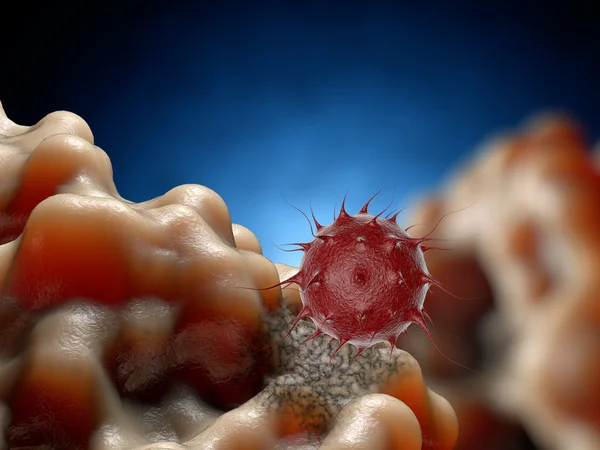 Vírus. Bacteria.Viruses a fertőzött szervezetben, vírusos betegség járvány. 3D render — Stock Fotó