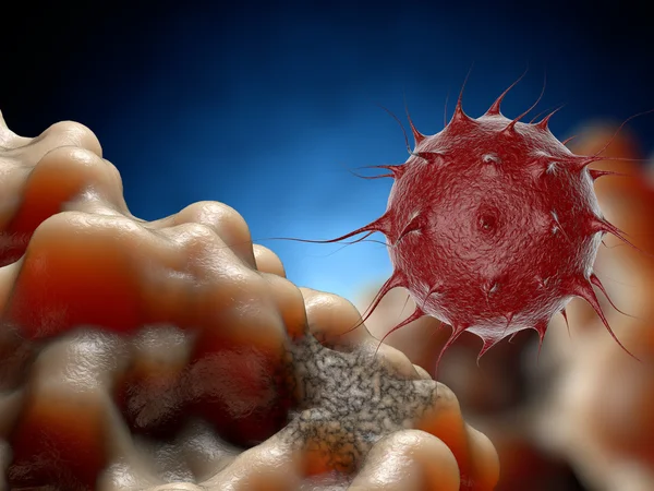 Virus. Virus en el organismo infectado, epidemia de enfermedades virales. 3d renderizar — Foto de Stock