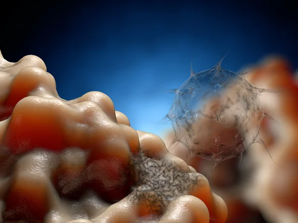 Vírus. Bacteria.Viruses a fertőzött szervezetben, vírusos betegség járvány. 3D render — Stock Fotó