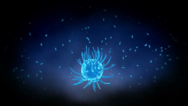 Vírus, bactérias, infecção dentro da visão do organismo. Processo de infecção. Renderização 3D realista — Vídeo de Stock