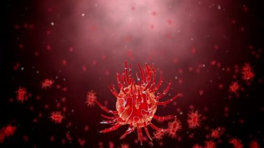 Virüs, bakteri, enfeksiyon organizma görünümü içinde. Hastalık işlemidir. Gerçekçi 3d render