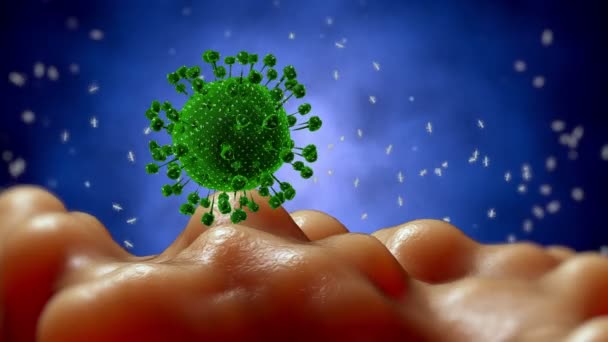 Virus, zničení bakterií. Realistické 3D vykreslení — Stock video