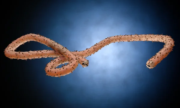 Vírus do ébola, bactérias, vírus, epidemia. 3d realista tornar vírus ébola com células sanguíneas dentro do organismo . — Fotografia de Stock