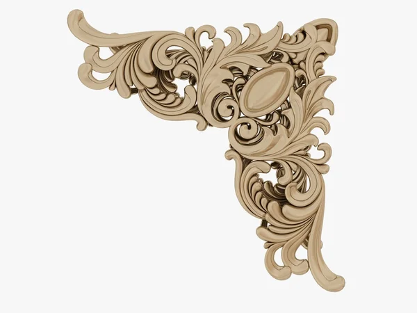 Elemento vintage ouro, ornamento isolado no fundo branco — Fotografia de Stock