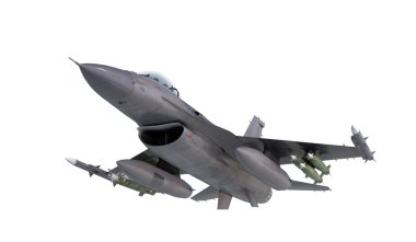 F -16 , american military fighter plane.Jet plane. Fly in clouds clipart