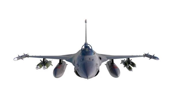 F-16, avião de caça militar americano.Avião a jato. Voar nas nuvens — Fotografia de Stock