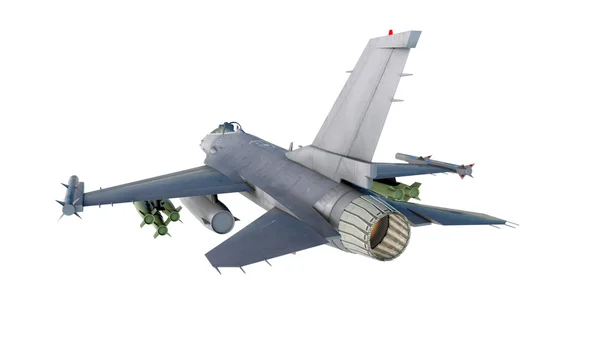 F -16, amerikansk militär stridsplan. Jetplan. Flyga i moln — Stockfoto