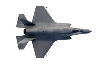 F 35, Amerikan askeri avcı uçağı. Jet uçağı. Bulutlarda uçar