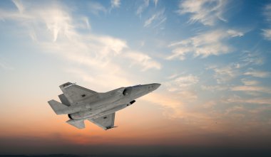 F 35, Amerikan askeri avcı uçağı. Jet uçağı. Bulutlarda uçar