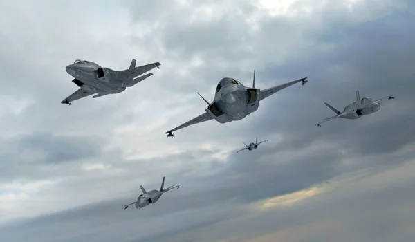 F 35, Amerikan askeri avcı uçağı. Jet uçağı. Bulutlarda uçar